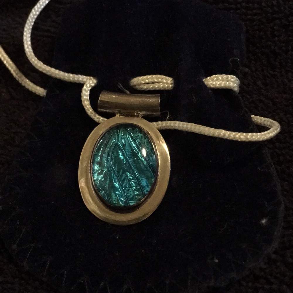 Silver moon decor glass pendant